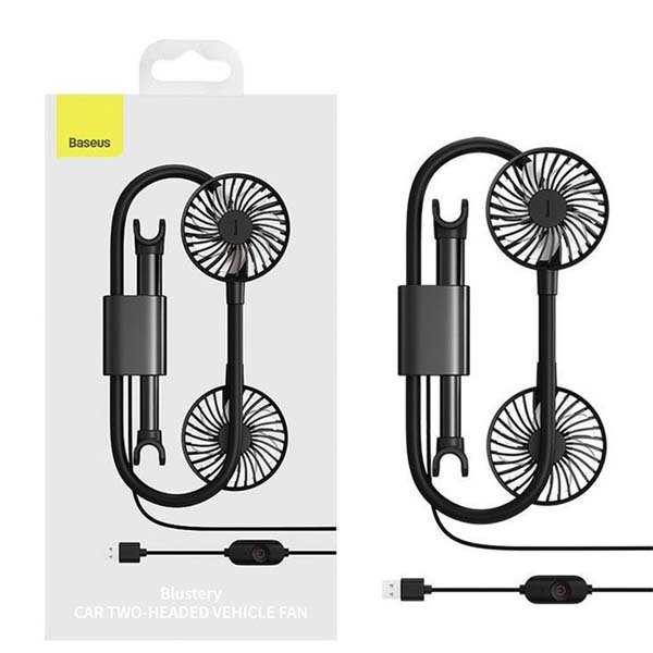 Baseus Blustery Car Two-headed Vehicle Two Wind Speed Car Fan